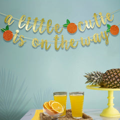 Bright Orange Birthday Banner for Little Cutie