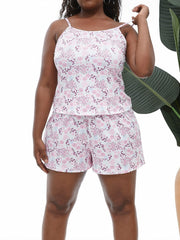 Ditsy Floral Print Cami Top & Shorts Pajama 2 Piece Set