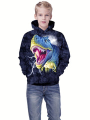 Scary Dinosaur Boys Hooded Sweatshirt for Kids