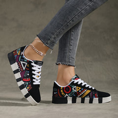 Graphic Pattern Lightweight Breathable Skate Shoes