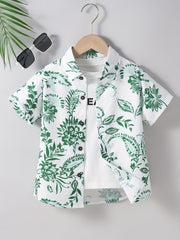 Boys Porcelain Pattern Button Up Shirt