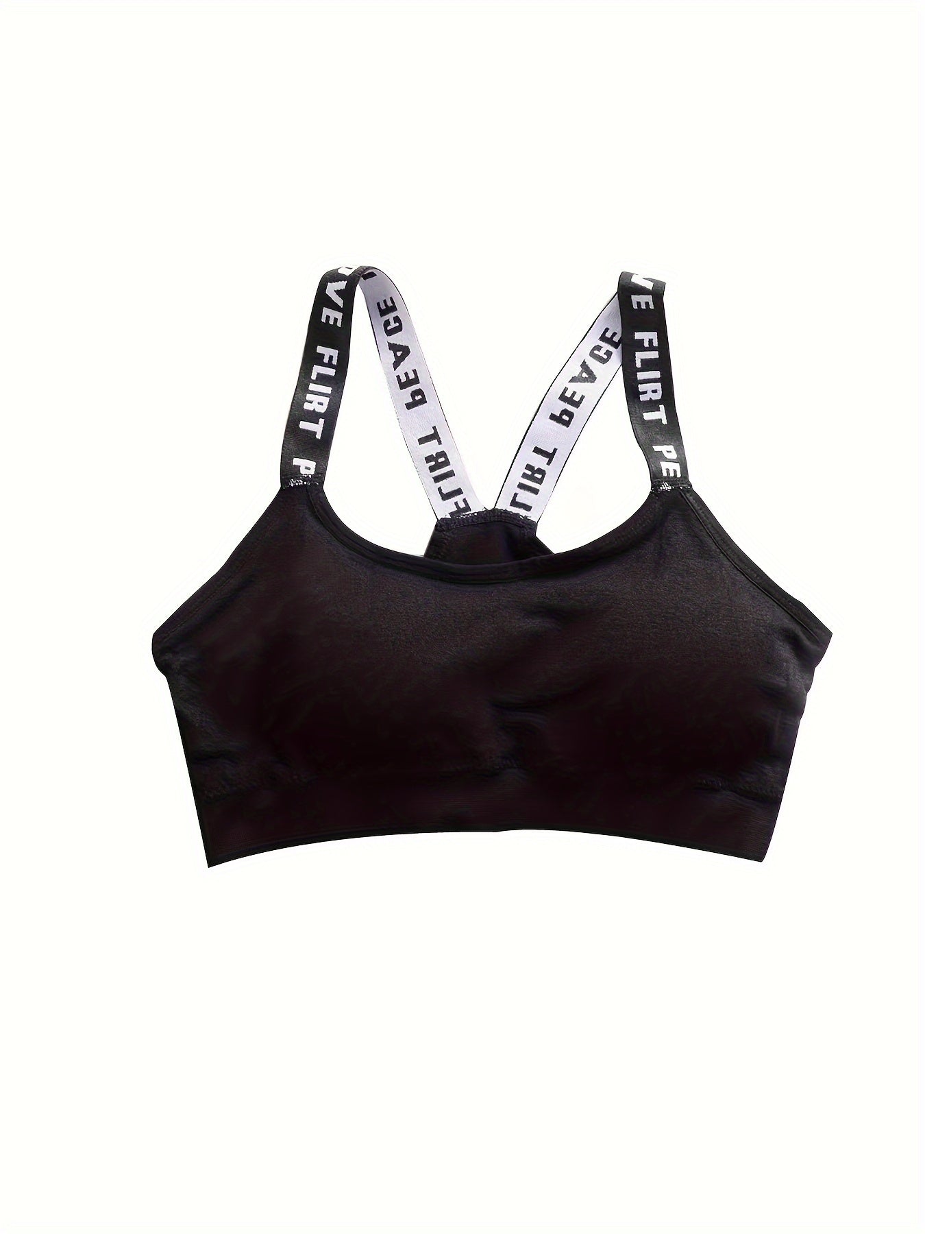 2pcs Wireless Bras Letter Print Comfy Intimates Women's Lingerie