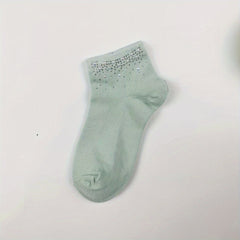 Rhinestone Crew Socks for Women