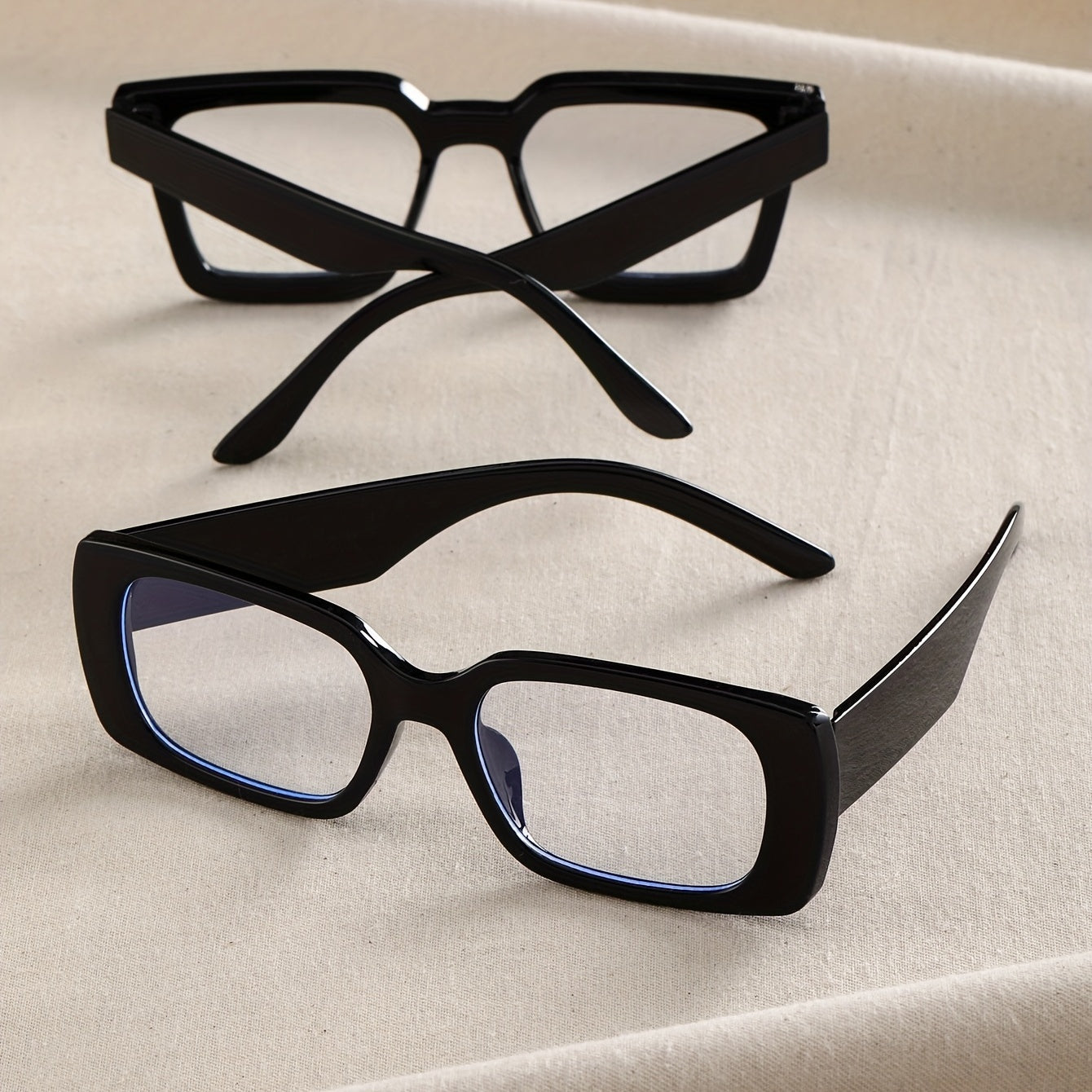 Clear Lens Glasses Rectangle Frame Eyeglasses Anti Light Eyewear