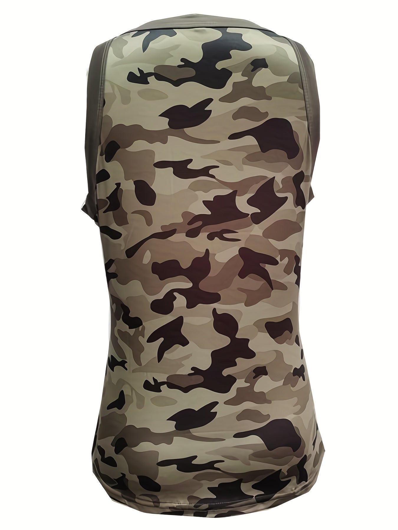 Y2K Camo Print Tank Top Sleeveless Crew Neck Summer Women's Clothing