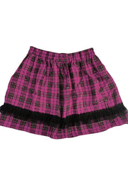 Kpop Plaid Print Pleated Skirts High Waist A Line Women's Clothing