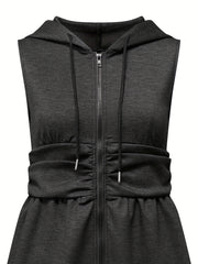 Casual Drawstring Hooded Romper Jumpsuit Women's Clothing