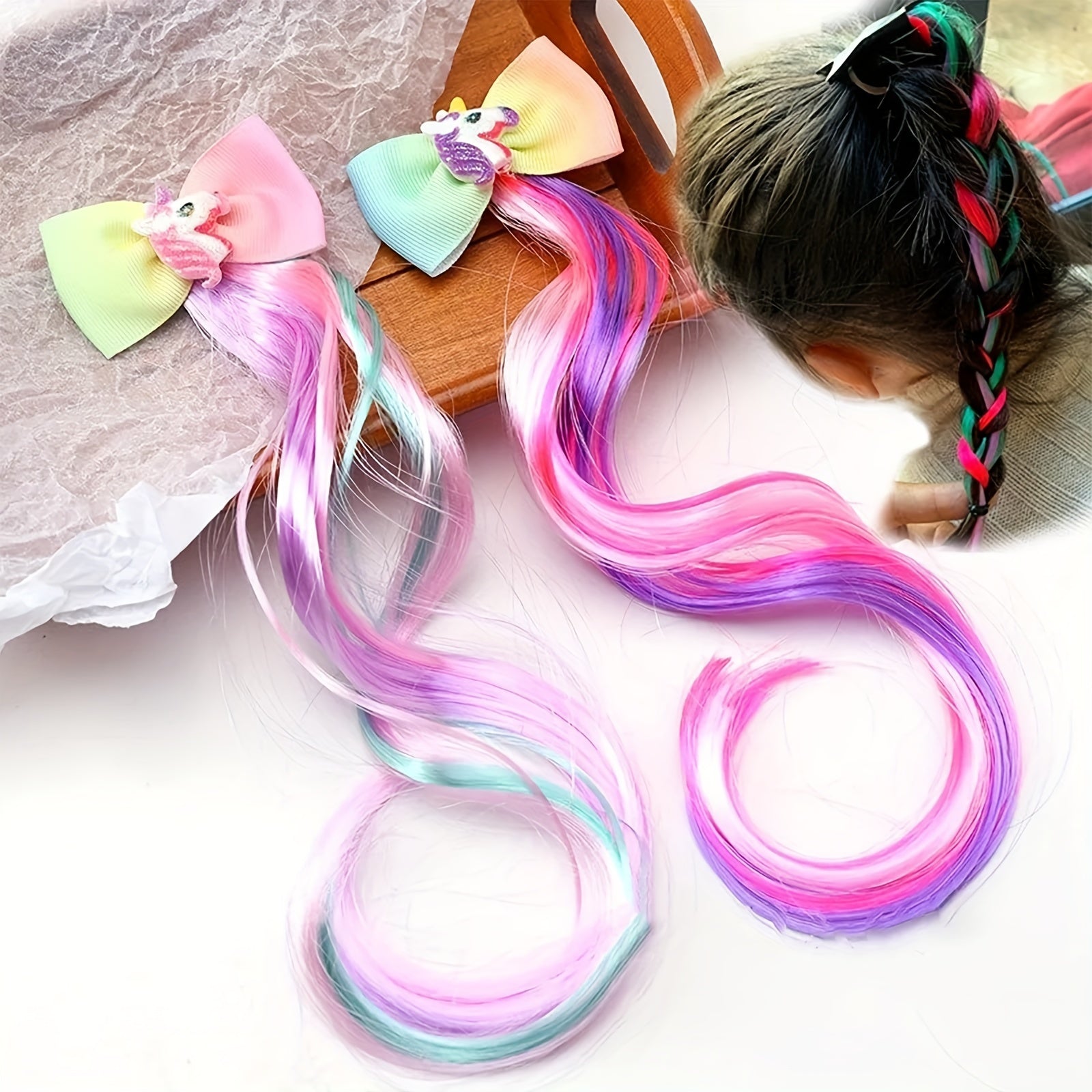 Unicorn Bowknot Decor Hair Clip for Party Performance