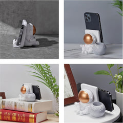 Astronaut Pen Holder with Phone Stand Desk Storage Rack