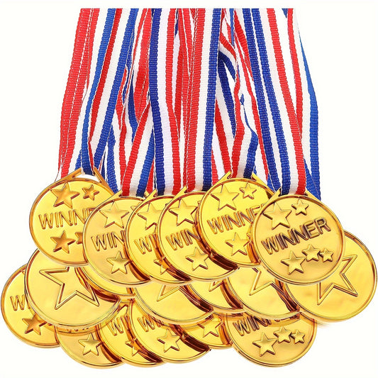 10pc Plastic Winner Award Medals Olympic Style