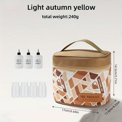 Functional Storage Bag with Plastic Seasoning Bottles for Camping and Picnic