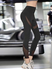 High Waist Mesh Contrast Butt Lifting Yoga Pants Fitness Running Sports Leggings