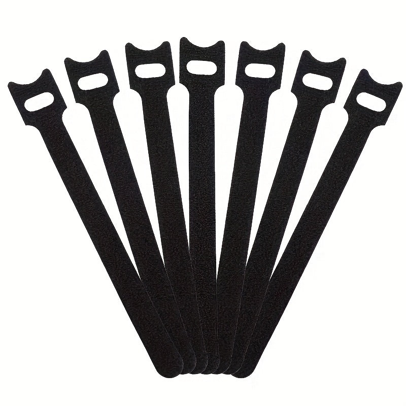 50pcs Adjustable Cable Management Strap 6 inch with Hooks and Buckles