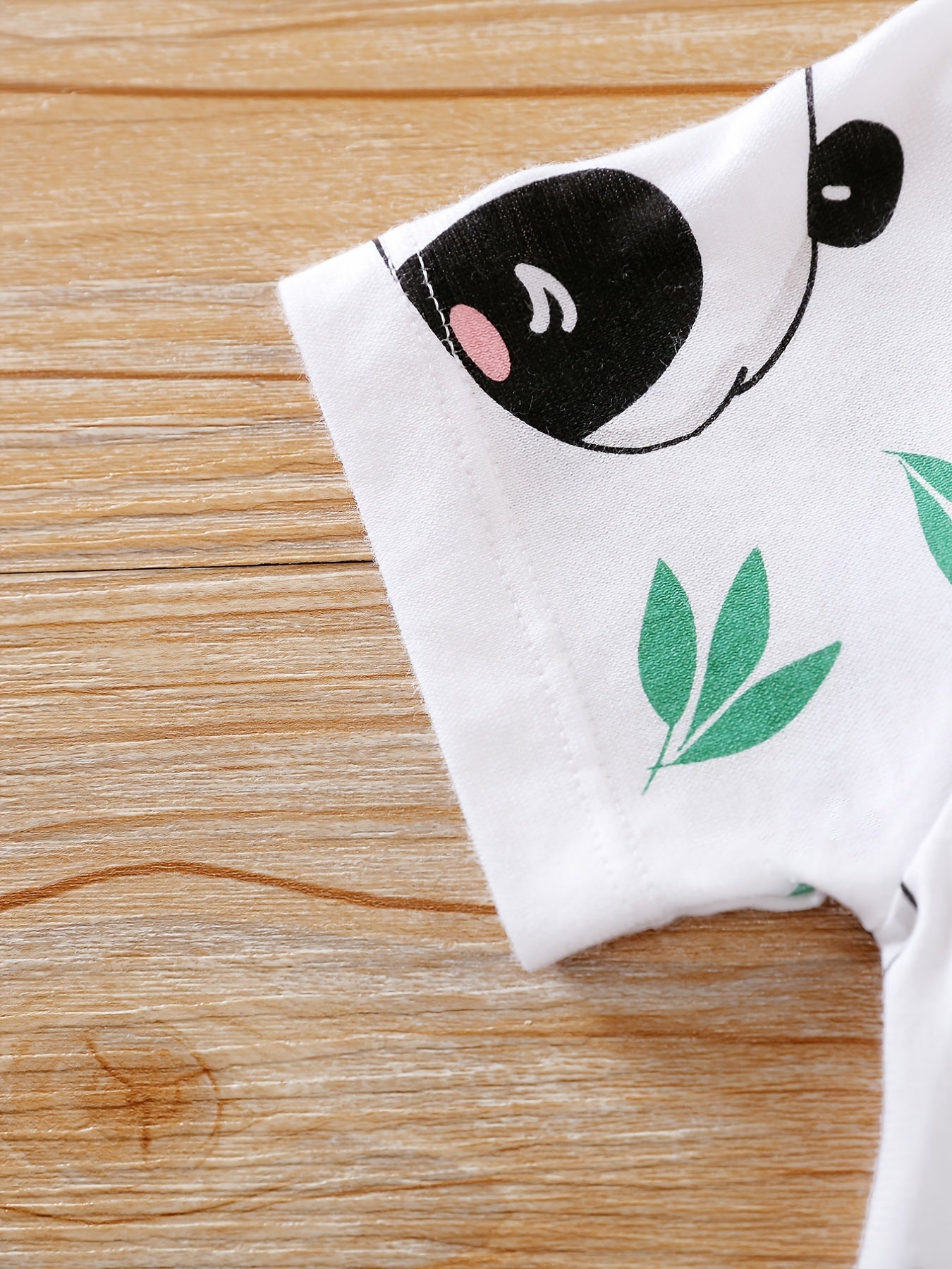 Baby Boy Panda Print Short Sleeve Romper