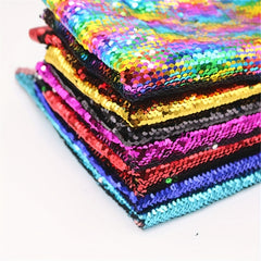 Rainbow Reversible Sequin Fabric for Indoor Decorations