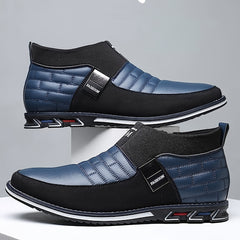 Men's Plaid Slip On Ankle Boots Smart Casual Outdoor Walking Shoes