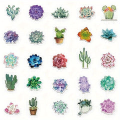 50pcs Plant Series Graffiti Stickers Waterproof DIY Handbook Sticker Pack