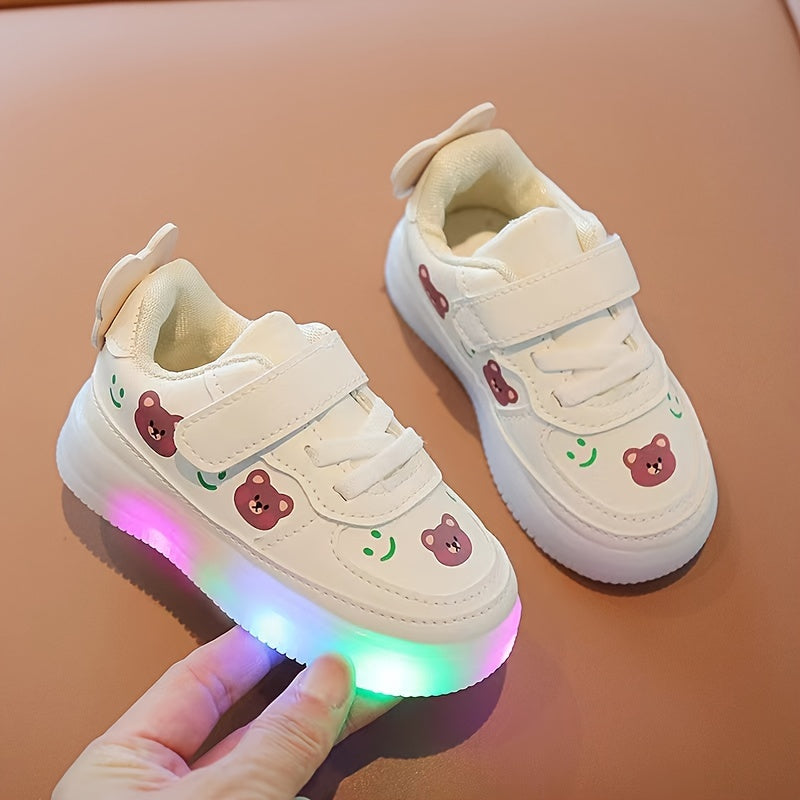 Cartoon Print Low Top Light Up Sneakers for Girls