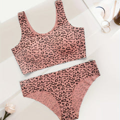 Leopard Lingerie Set - Wireless Bra & Panties