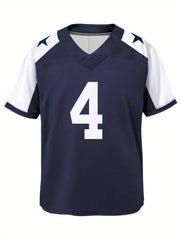 Boys Breathable Rugby Jersey Short Sleeves Football Shirt
