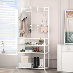 Metal Shoe Rack Coat Rack Entryway Storage Cabinet