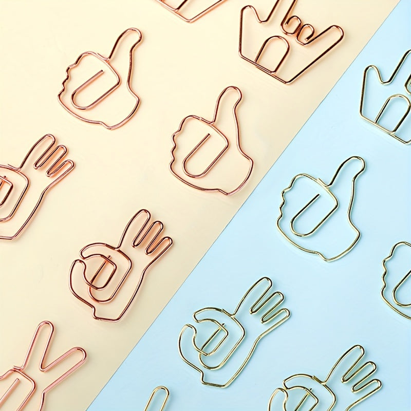 10pcs Creative Metal Paper Clip Bookmark for School and Office