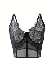 Plus Size Sexy Lace Underwire Bustier Top