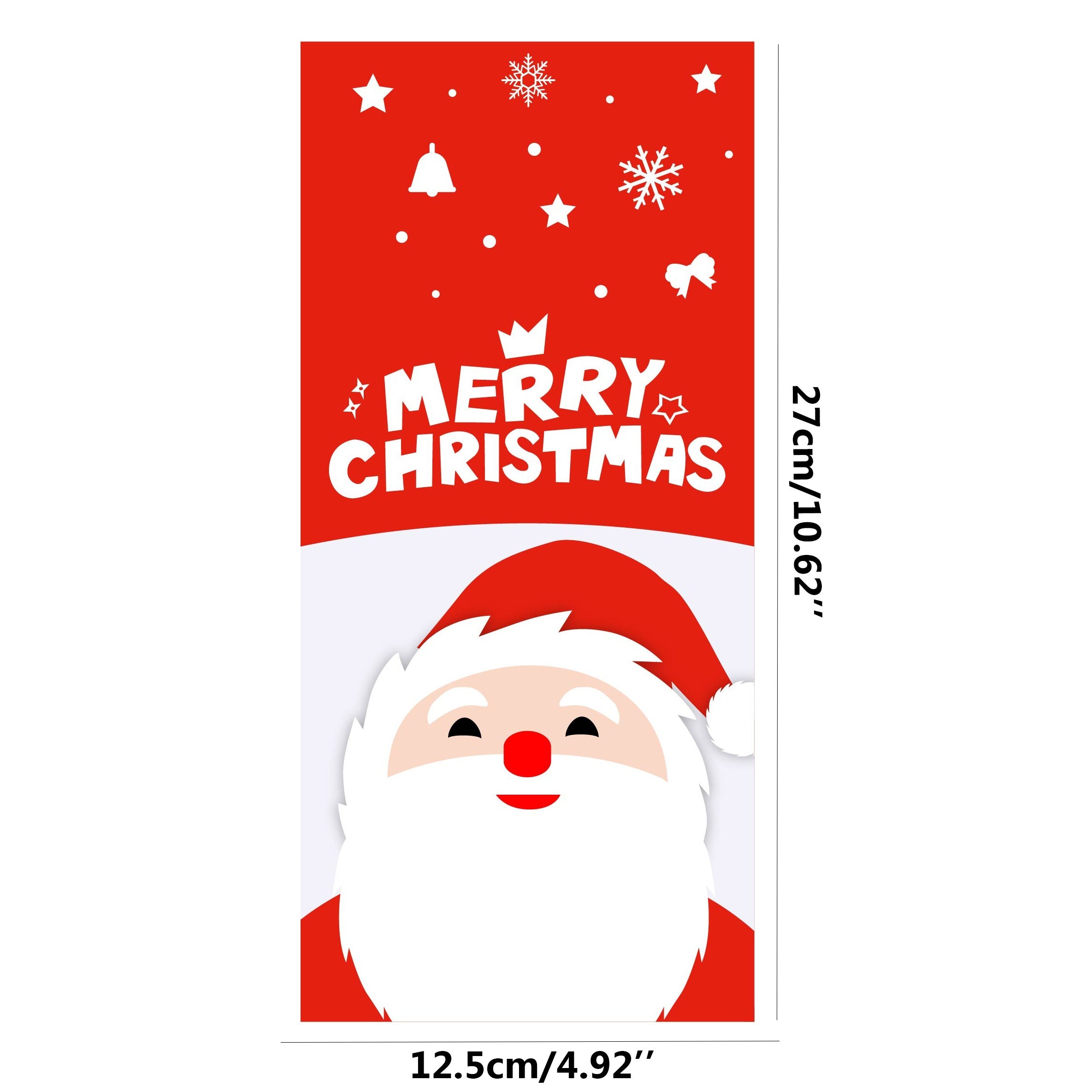 50pcs Christmas Candy Bag Santa Gift Packaging Bag Christmas Decoration
