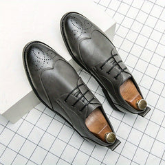 Men's Wingtip Derby Brogue Shoes Lace up Formal Dress Office Business