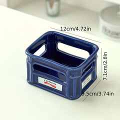 Ceramic Stationery Storage Box for Study Office Desk Dormitory Fruit Bowl