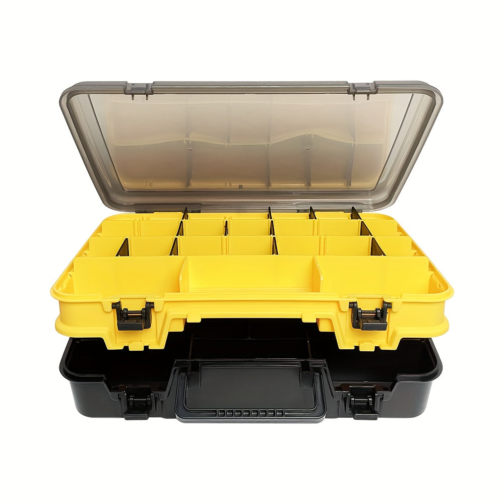 Portable Tool Storage Box with Lid & Handles - Garage Organizer