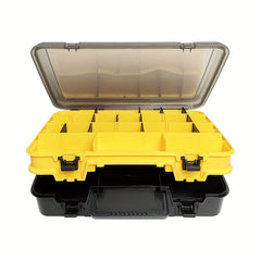 Portable Tool Storage Box with Lid & Handles - Garage Organizer