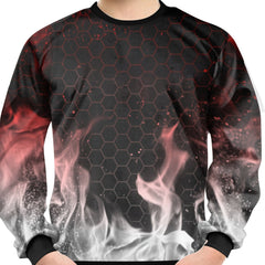 Teens Flame Geo 3D Print Sweatshirt Kids Casual Pullover Street Wear