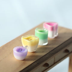 4pcs Cream Milk Teacups Food Prop Set Resin Material House Shooting Props