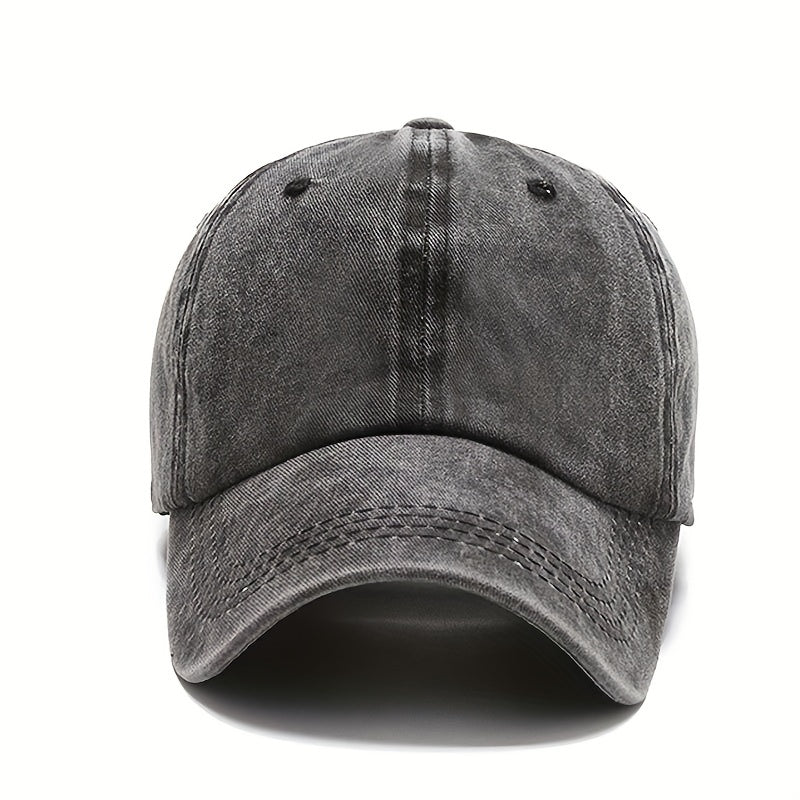 Vintage Distressed Denim Baseball Cap Washed Adjustable Sun Hat