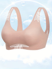 Wireless Push Up Bra Contrast Mesh Breathable Lingerie