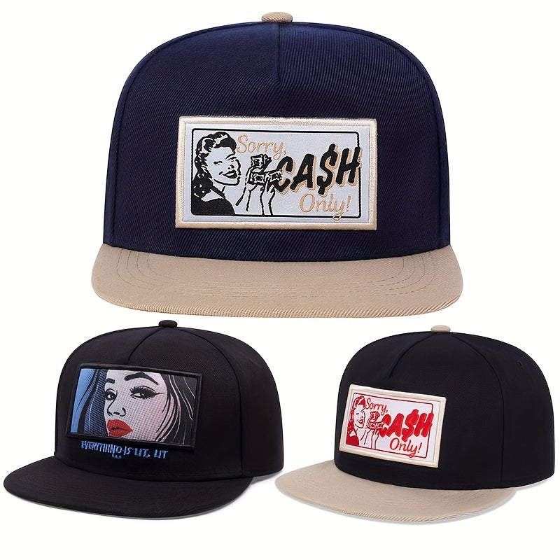 Unisex Sunshade Adjustable Baseball Cap with Patch
