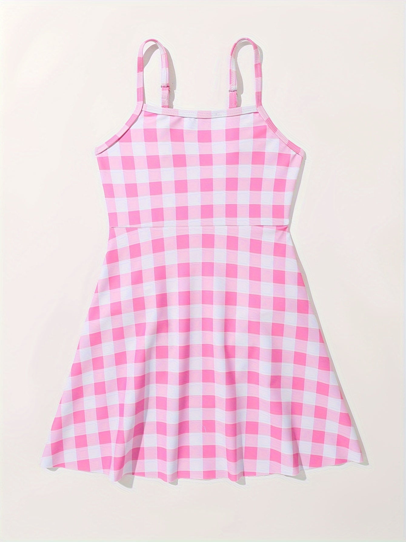 Girls Checkered Swimsuit - Comfy 1 Piece Bathing Suit