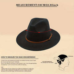 Large Brimmed Woolen Felt Top Hat - Autumn and Winter Jazz Hat