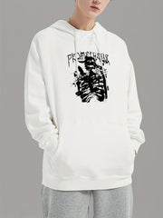 Letters And Abstract Print Hoodie Hoodies For Men Men s Casual Pullover