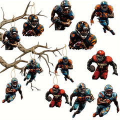 6pcs Football Ornaments For Football Coach Gift School Football Team Ornament