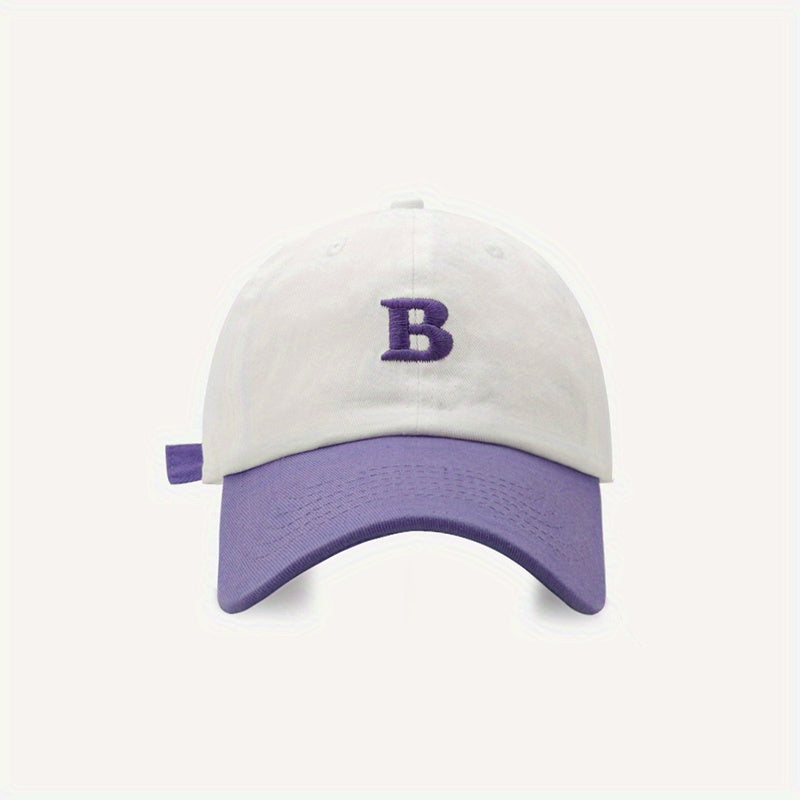 Embroidery Casual Baseball Cap Block Sports Hat Adjustable Sunscreen Dad Hats