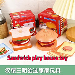 Wooden Sandwich Stacking Toy Set with Flash Cards