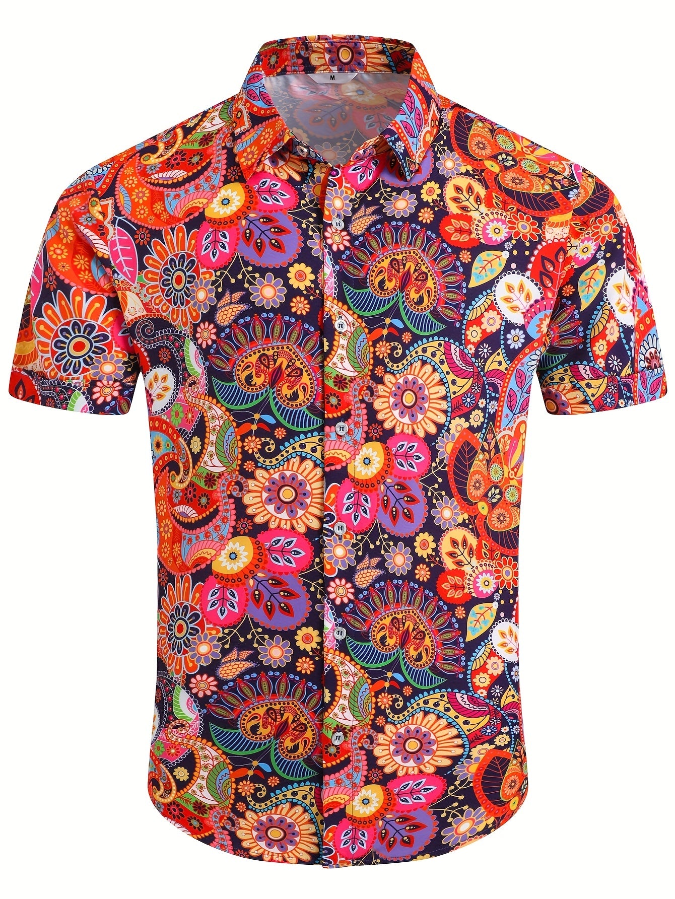 Men's Hawaiian Beach Shirt Summer Casual Short Sleeve Button Down