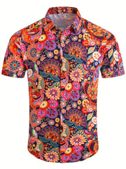 Men's Hawaiian Beach Shirt Summer Casual Short Sleeve Button Down