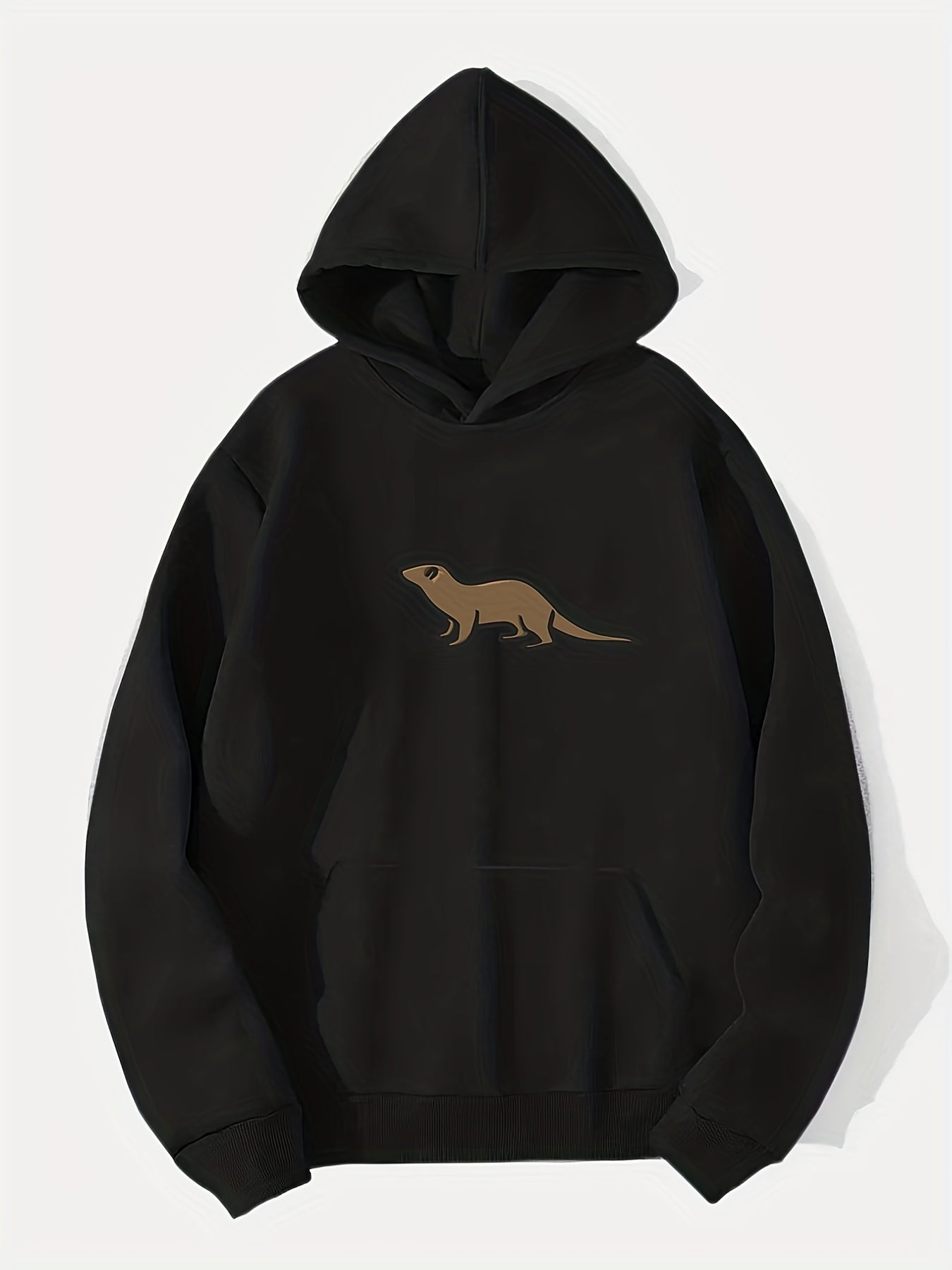 Animal Print Hoodie Men's Casual Graphic Pullover Hooded Sweatshirt