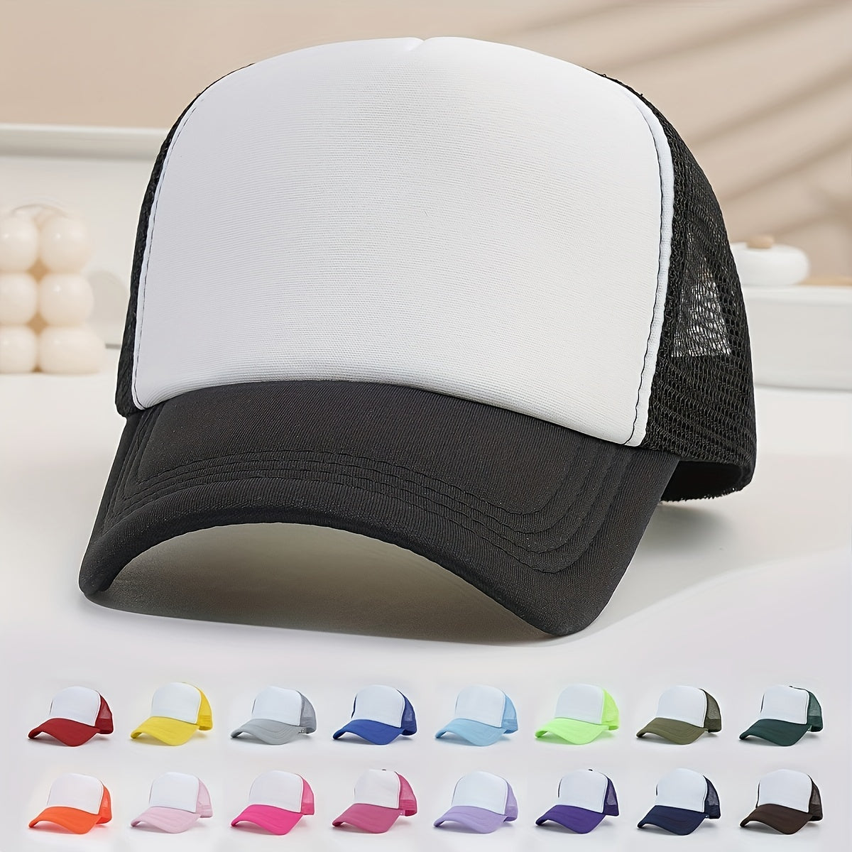 Breathable Mesh Trucker Hat Adjustable Baseball Cap Lightweight Sunshade Dad Hat
