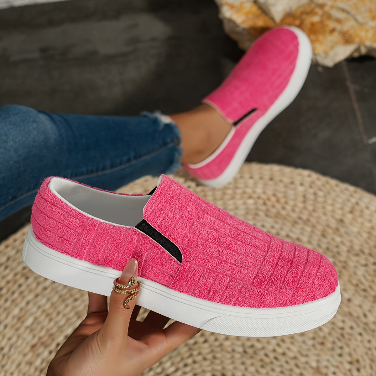 Comfy Stylist Slip on Walking Shoes Thick Sole Outdoor Flats