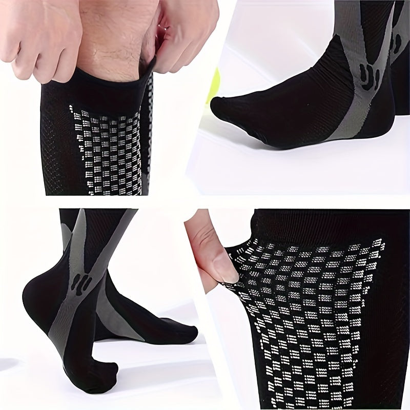 6 Pairs Compression Socks For Outdoor Sports Men's Mid Tube Socks