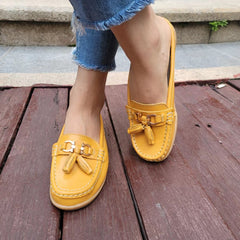 Women's Tassel Loafers Soft Sole Slip On Mules Shoes
